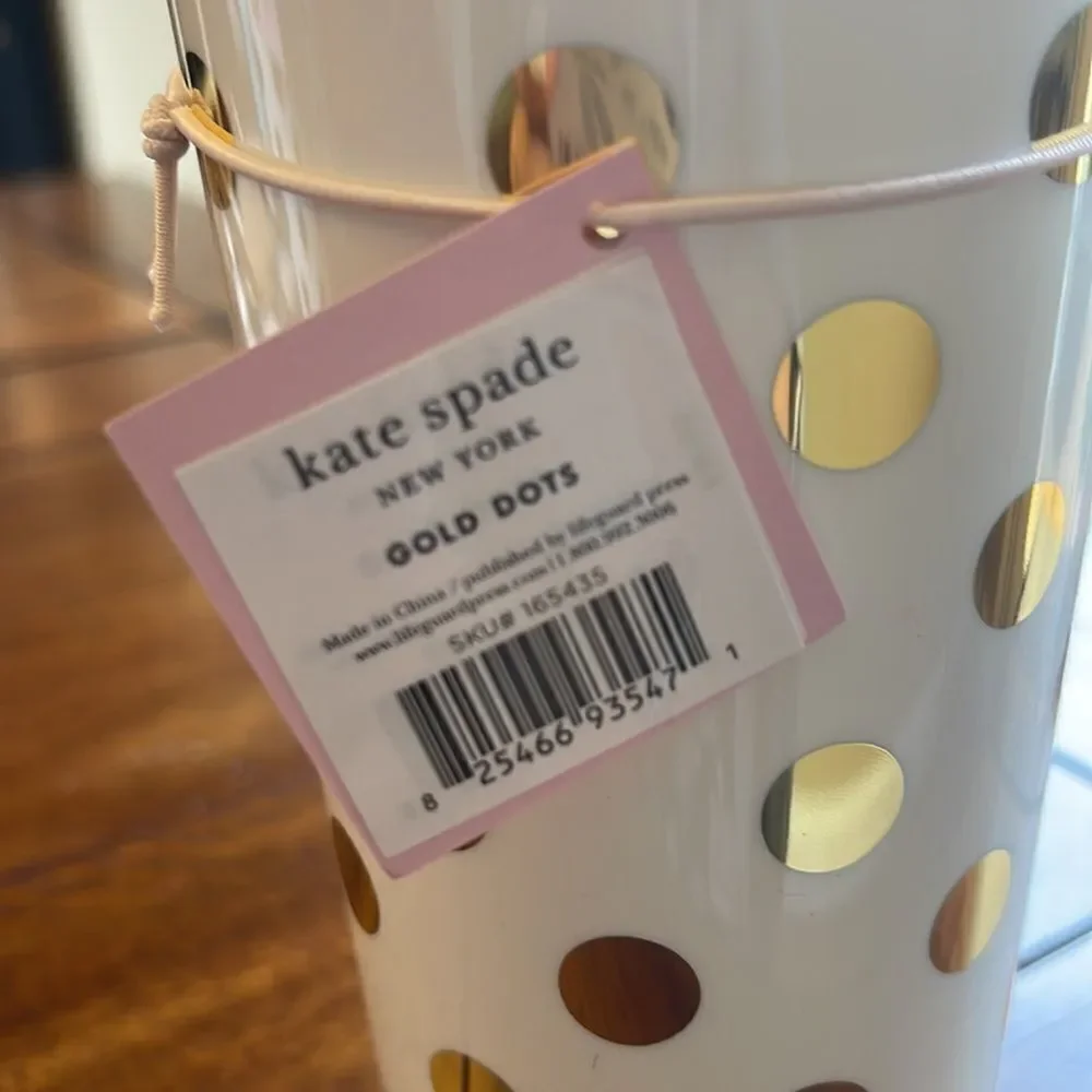 Kate Spade Gold Dots thermal Mug 16 oz